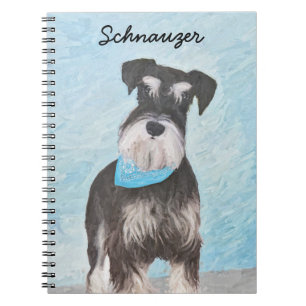 Schnauzer (Miniatur) Malerei - Niedliches Original Notizblock