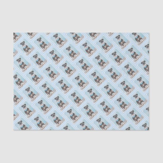 Schnauzer (Miniatur) Malerei - Niedliches Original Seidenpapier (Vorderseite)