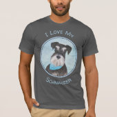 Schnauzer (Miniatur) Malerei - Niedliches Original T-Shirt (Vorderseite)