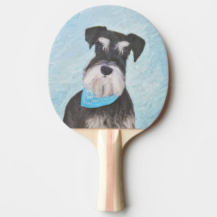 Schnauzer (Miniatur) Malerei - Niedliches Original Tischtennis Schläger