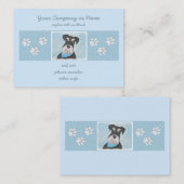 Schnauzer (Miniatur) Malerei - Niedliches Original Visitenkarte (Vorne/Hinten)