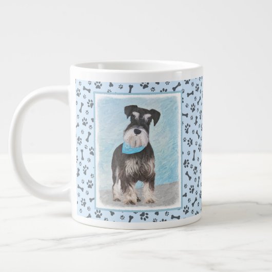 Schnauzer (Miniature) Painting - Cute Original Dog Jumbo-Tasse (Links)