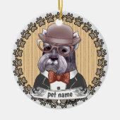 Schnauzer mit Brille Keramik Ornament (Vorne)