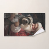 Schnauzer mit dem Weihnachtsmann Weihnachten Badhandtuch Set (Handtuch)
