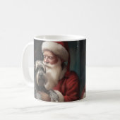 Schnauzer mit dem Weihnachtsmann Weihnachten Kaffeetasse (Vorderseite Links)