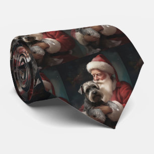 Schnauzer mit dem Weihnachtsmann Weihnachten Krawatte