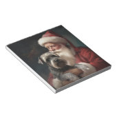 Schnauzer mit dem Weihnachtsmann Weihnachten Notizblock (angewinkelt)