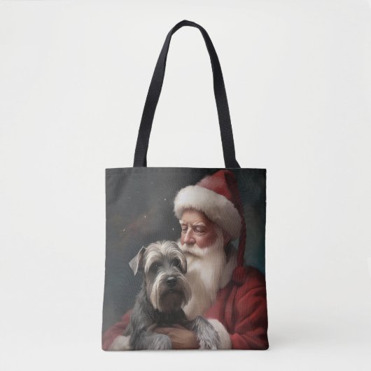 Schnauzer mit dem Weihnachtsmann Weihnachten Tasche (Vorderseite)