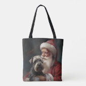 Schnauzer mit dem Weihnachtsmann Weihnachten Tasche (Rückseite)
