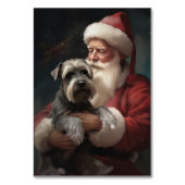 Schnauzer mit dem Weihnachtsmann Weihnachten Tischnummer (Rückseite)