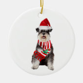 Schnauzer mit Hutschuh Keramik Ornament (Vorne)