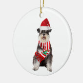 Schnauzer mit Hutschuh Keramik Ornament (Links)