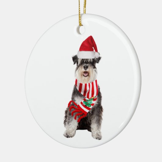 Schnauzer mit Hutschuh Keramik Ornament (Links)