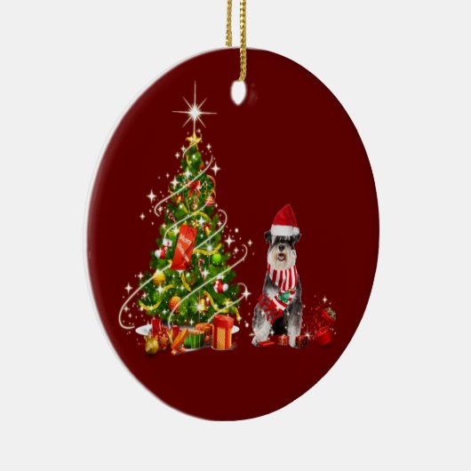 Schnauzer mit Hutschuh Keramik Ornament (Rechts)