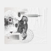 Schnauzer mit Kamera Fleecedecke (Vorderseite (Horizontal))