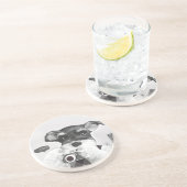 Schnauzer mit Kamera Getränkeuntersetzer (Seite)