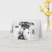 Schnauzer mit Kamera Karte (Gelbe Blume)