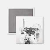 Schnauzer mit Kamera Magnet (Vorderseite/Rückseite)