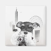 Schnauzer mit Kamera Magnet (Vorne)