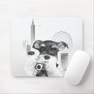 Schnauzer mit Kamera Mousepad