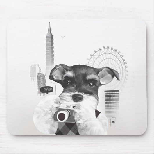 Schnauzer mit Kamera Mousepad (Vorne)