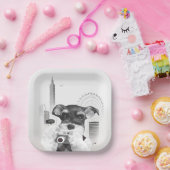 Schnauzer mit Kamera Pappteller (Party)