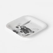 Schnauzer mit Kamera Pappteller (Gewinkelt)