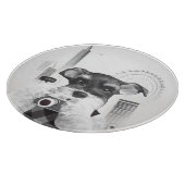 Schnauzer mit Kamera Schneidebrett (Ecke)