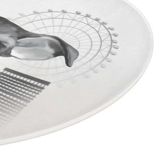 Schnauzer mit Kamera Schneidebrett (Ecke)