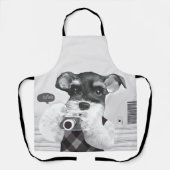 Schnauzer mit Kamera Schürze (Vorderseite)