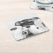 Schnauzer mit Kamera Untersetzer (angewinkelt)