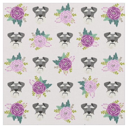 Schnauzer mit Lavendel Stoff (Nahaufnahme)