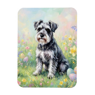 Schnauzer mit Ostereiern Flexibel Whimsical Magnet