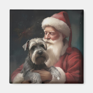 Schnauzer mit Santa Claus Festive Weihnachten Magnet