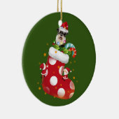 Schnauzer mit Socken Keramik Ornament (Rechts)