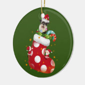 Schnauzer mit Socken Keramik Ornament (Links)