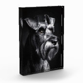Schnauzer Monochrom-Porträt Fotoblock (Links)