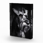 Schnauzer Monochrom-Porträt Fotoblock (Rechts)