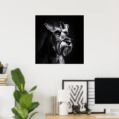 Schnauzer Monochrome Portrait Poster (Heimbüro)