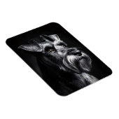 Schnauzer Monochromes Portrait Flexibel Magnet (Rechte Seite)