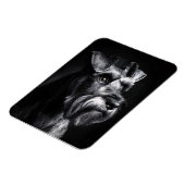 Schnauzer Monochromes Portrait Flexibel Magnet (Linke Seite)