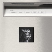 Schnauzer monochromes Porträt Magnet (In Situ (Geschirrspüler))