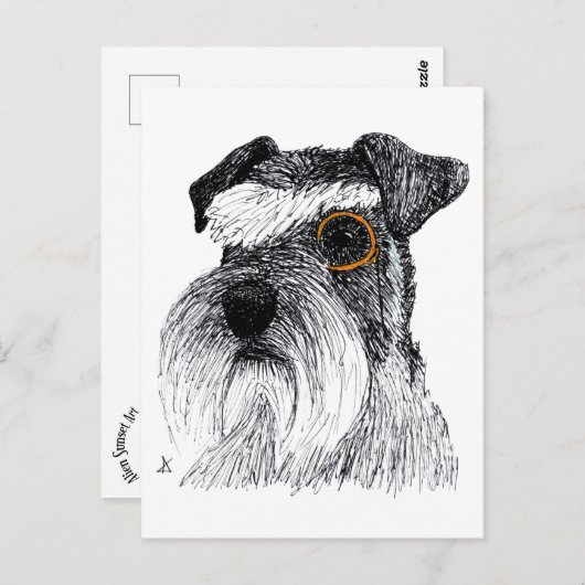 Schnauzer-Monokel Postkarte (Vorne/Hinten)