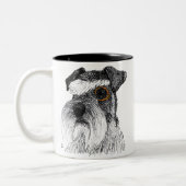 Schnauzer-Monokel Zweifarbige Tasse (Links)