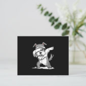Schnauzer Niedlich Dabbing Funny Dab Dance Geschen Postkarte (Stehend Vorderseite)