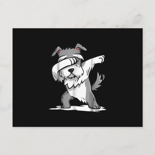 Schnauzer Niedlich Dabbing Funny Dab Dance Geschen Postkarte (Vorderseite)
