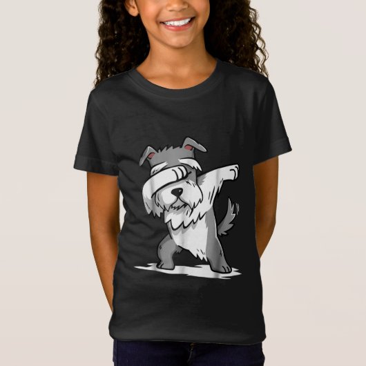 Schnauzer Niedlich Dabbing Funny Dab Dance Geschen T-Shirt (Vorderseite)