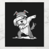 Schnauzer Niedlich Dabbing Funny Dab Dance Geschen Weinetikett (Einzelnes Label)