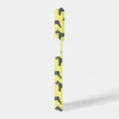 Schnauzer Niedlich Hund Silhouette Gelb iPhone Hülle (Rechte Seite)