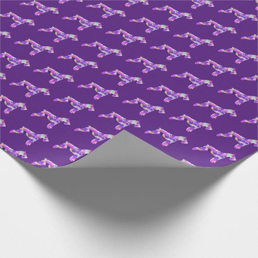 Schnauzer Niedlich Hund Silhouette Lila PY&B Gebur Geschenkpapier (Ecke)